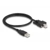 DeLOCK USB 2.0 kabelis, Type-A (vyriškas) į Type-B (vyriškas) su varžtais, 0,5 m