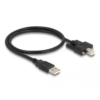 DeLOCK USB 2.0 kabelis, Type-A (vyriškas) į Type-B (vyriškas) su varžtais, 0,5 m