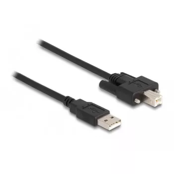 DeLOCK USB 2.0 kabelis, Type-A (vyriškas) į Type-B (vyriškas) su varžtais, 0,5 m