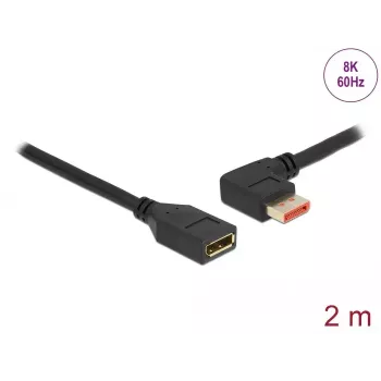 DisplayPort ilginimo kabelis DeLOCK 87075 2 m 90° kairėn lenktas