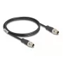 DeLOCK M12 kabelis X-coded 8 kontaktų vyriškas į vyrišką Cat5e 1 m juodas
