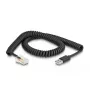 DeLOCK RJ50 į USB 2.0 Type-A spiralinis laidas 2 m juodas