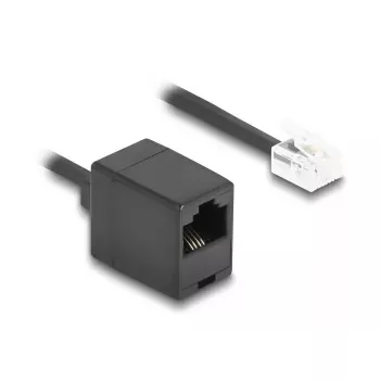 DeLOCK telefono spiralinis laidas 10 m Juodas RJ-11 RJ-45