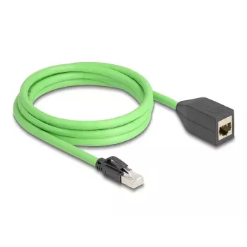 DeLOCK RJ45 Cat.6A kištukas į lizdą 2 m žalias tinklo ilginimo kabelis