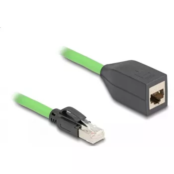 DeLOCK RJ45 Cat.6A kištukas į lizdą 2 m žalias tinklo ilginimo kabelis