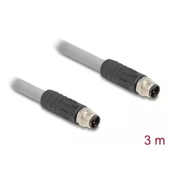 DeLOCK 80534 jutiklio/vykdomojo įtaiso kabelis 3 m RST M12 pilkas