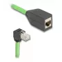 DeLOCK 80887 tinklo kabelis RJ-45 Cat6a 2 m juodas žalias