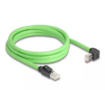 Tinklo kabelis DeLOCK RJ45 Cat.6A Kištukas-Kištukas Į viršų Kampus 2 m Žalias
