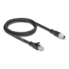 DeLOCK 80577 Tinklo kabelis M12 – RJ-45 Cat5e 1m Juodas