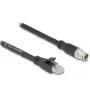 DeLOCK 80577 Tinklo kabelis M12 – RJ-45 Cat5e 1m Juodas