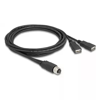 DeLOCK jutiklio/vykdomojo įtaiso kabelis 2 m M12 2 x USB Type-A juodas 60291