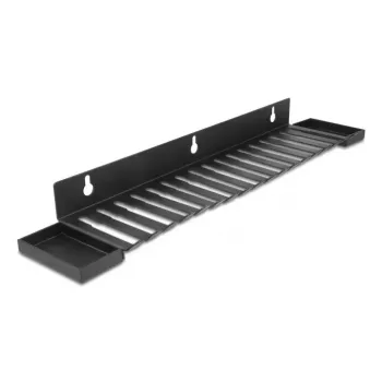 Laidų laikiklis DeLOCK 67180 Sieninis Juodas 72mm x 401mm x 12mm
