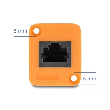Tinklo kabelis DELOCK 90803 Cat5e U/UTP RJ-45 – RJ-45 Juodas/Oranžinis 0,3 m