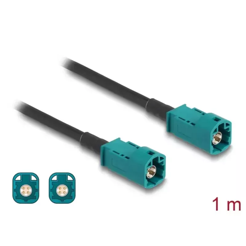 Koaksialinis kabelis DELOCK 90678 HSD Z – HSD Z, 1 m, juodas/mėlynas