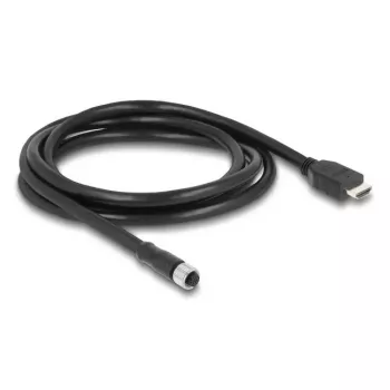 DELOCK M12 A-koduotas 17 kontaktų (moteriškas) į HDMI (vyrišką) kabelis 2 m