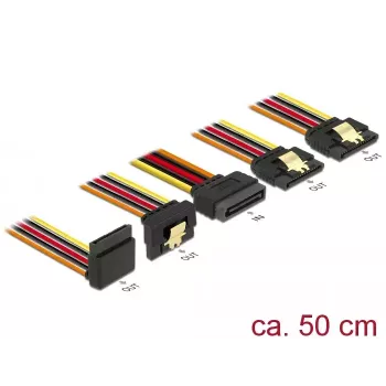 SATA maitinimo skirstytuvas DeLOCK 60149 0,5 m SATA 15-pin 4 x SATA 15-pin juoda oranžinė raudona geltona