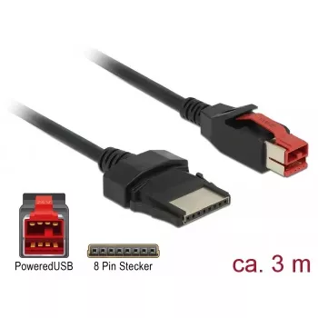PowerUSB kabelis DeLOCK 85479 3m Juodas