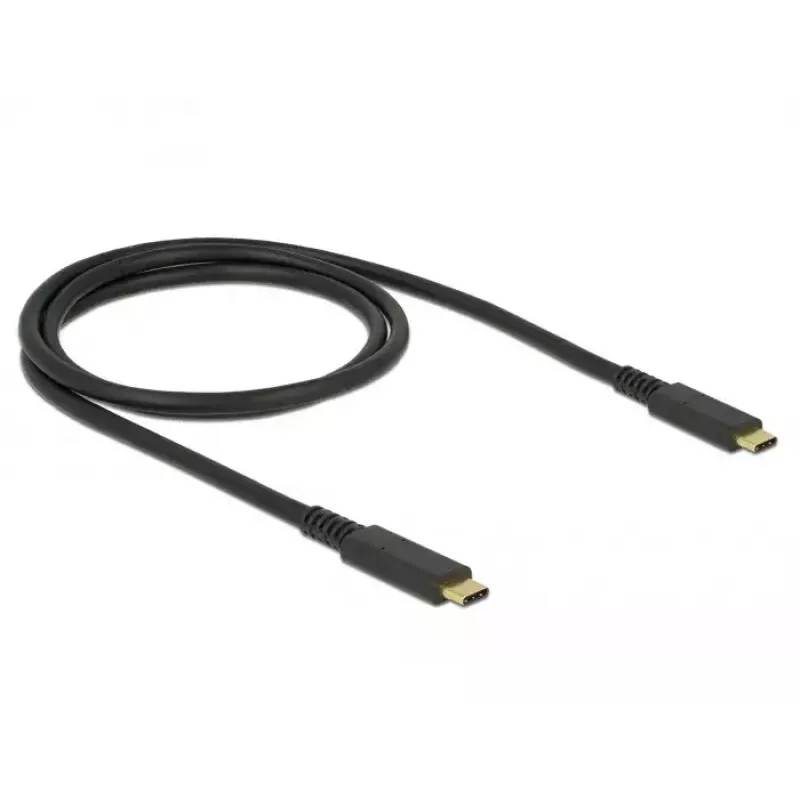 DeLOCK 85207 USB-C į USB-C kabelis, USB 3.1 Gen 2 10 Gbps, PD 3.0 60 W, E-Marker, koaksialinis, 1 m, juodas