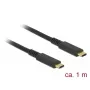 DeLOCK 85207 USB-C į USB-C kabelis, USB 3.1 Gen 2 10 Gbps, PD 3.0 60 W, E-Marker, koaksialinis, 1 m, juodas