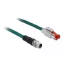 Delock 85425 pramoninis tinklo kabelis M12 X-coded 8-pin kištukas – RJ45 kištukas, 1 m, Water Blue