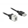 Keystone modulis DeLOCK 86391 USB C plokščias juodas baltas