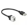 Keystone modulis DeLOCK 86391 USB C plokščias juodas baltas