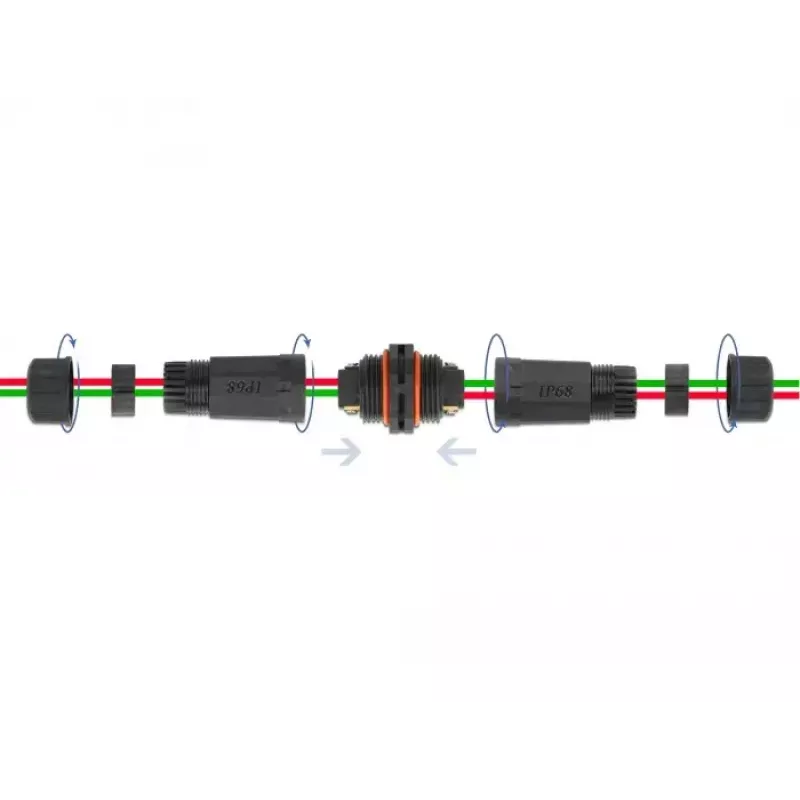 Jungtis elektros laidams DELOCK 86912, tiesi, 85–260 V, juoda, 25 × 114 mm, 1 vnt.