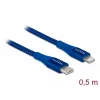 Duomenų ir įkrovimo kabelis DeLOCK USB Type-C – Lightning 0,5 m MFi