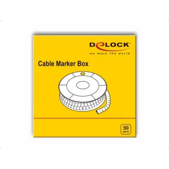Kabelių žymekliai DeLOCK 18355 geltoni plastikiniai 500 vnt.