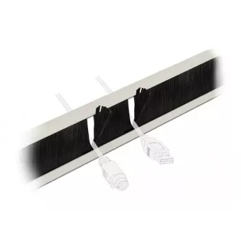 Kabelių valdymo skydelis DeLOCK 19 inch su šepetėliu, 1U, pilkas