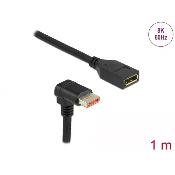 DisplayPort ilginimo kabelis DeLOCK 90° žemyn lenktas 8K 1m