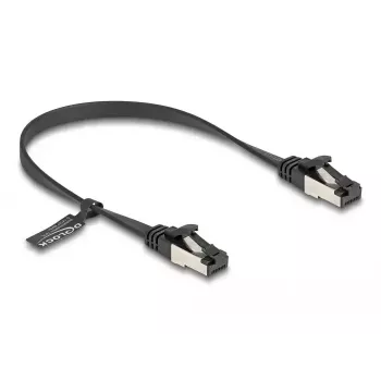DeLOCK RJ45 plokščiasis pataisos kabelis Cat.8.1 0,25 m juodas