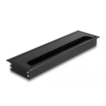 Kabelių įvadas DELOCK 66857 stalui, juodas, 80×280×28 mm, 1 vnt.