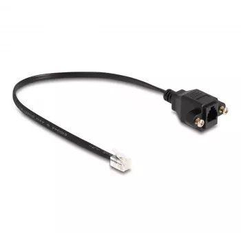 DeLOCK RJ10 kištukas į RJ10 lizdą 30 cm juodas
