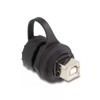 DeLOCK USB 2.0 Type-B lizdas-lizdui IP68 vandeniui atspari jungtis, juoda