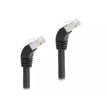 DeLOCK RJ45 tinklo kabelis Cat.6A S/FTP 45° žemyn kampu 1 m juoda