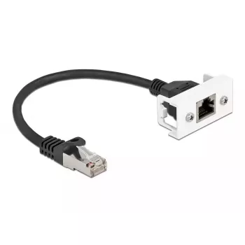DeLOCK tinklo ilginimo kabelis Cat.6A 25 cm S/FTP RJ45 juodas