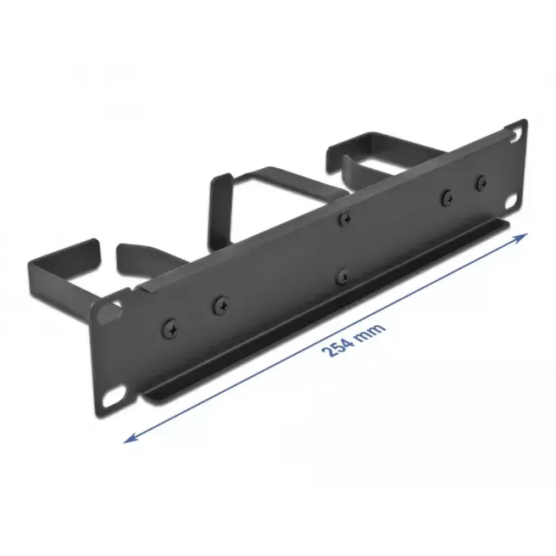 Kabelių tvarkymo panelė DeLOCK 10 col. 66847 su 3 metaliniais kabliukais