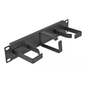 Kabelių tvarkymo panelė DeLOCK 10 col. 66847 su 3 metaliniais kabliukais