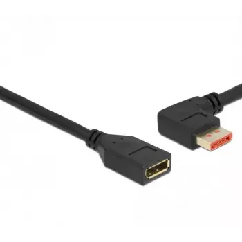 DisplayPort ilginimo kabelis DeLOCK 87076 3m 8K 60Hz vyriškas 90° kairysis kampinis į moterišką