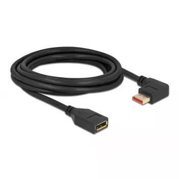 DisplayPort ilginimo kabelis DeLOCK 87076 3m 8K 60Hz vyriškas 90° kairysis kampinis į moterišką