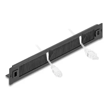 Šepečių panelis DeLOCK 66552 Juodas Metalas 48 mm Plotis 482 mm Gylis 44,4 mm Aukštis
