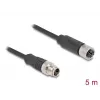 Tinklo kabelis DeLOCK M12 X-coded 8 pin kištukas-lizdas Cat5e 5 m juodas