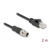 Tinklo kabelis DeLOCK M12 X-koduotas 8 kontaktų vyriškas į RJ45 Cat5e 2 m juodas