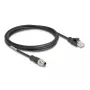 Tinklo kabelis DeLOCK M12 X-koduotas 8 kontaktų vyriškas į RJ45 Cat5e 2 m juodas