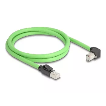 DeLOCK RJ45 Cat.6A tinklo kabelis, kištukas į žemyn nukreiptą kištuką, 1 m, žalias