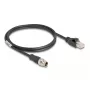 DeLOCK M12 X-koduotas kabelis Cat5e S/FTP 1 m juodas