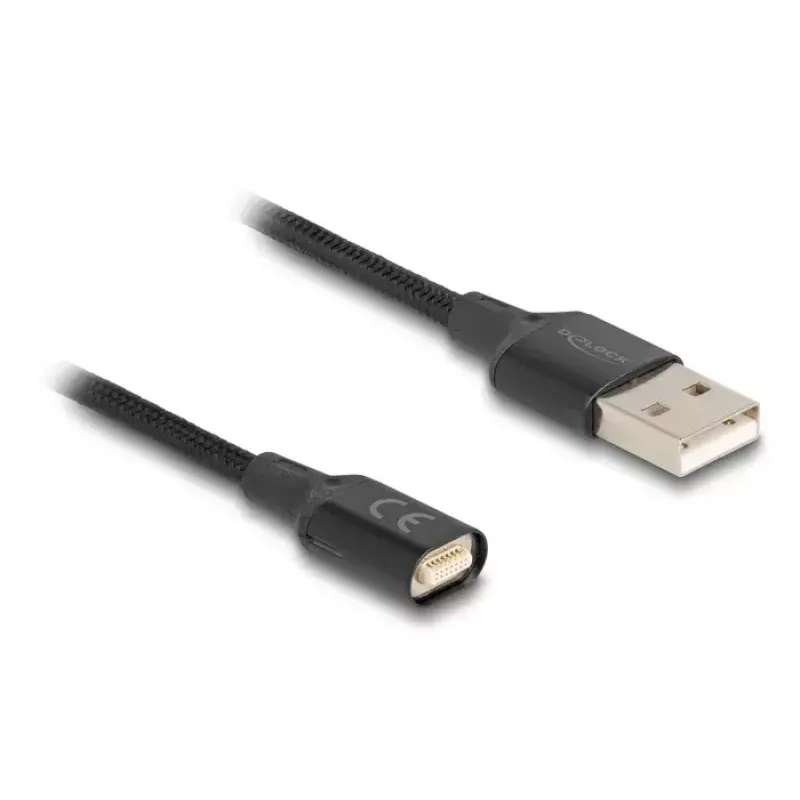 DeLOCK 88167 USB 2.0 Type-A prie magnetinės sąsajos laidas 1m juodas