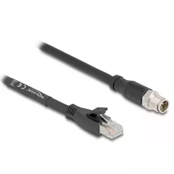 Tinklo kabelis DeLOCK 80586 M12 – RJ-45 Cat5e 10 m juodas