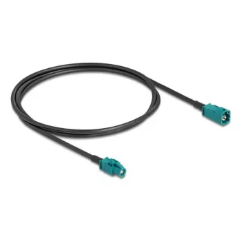 Koaksialinis kabelis DELOCK 90679 — HSD Z į HSD Z, 1 m, juodas/mėlynas